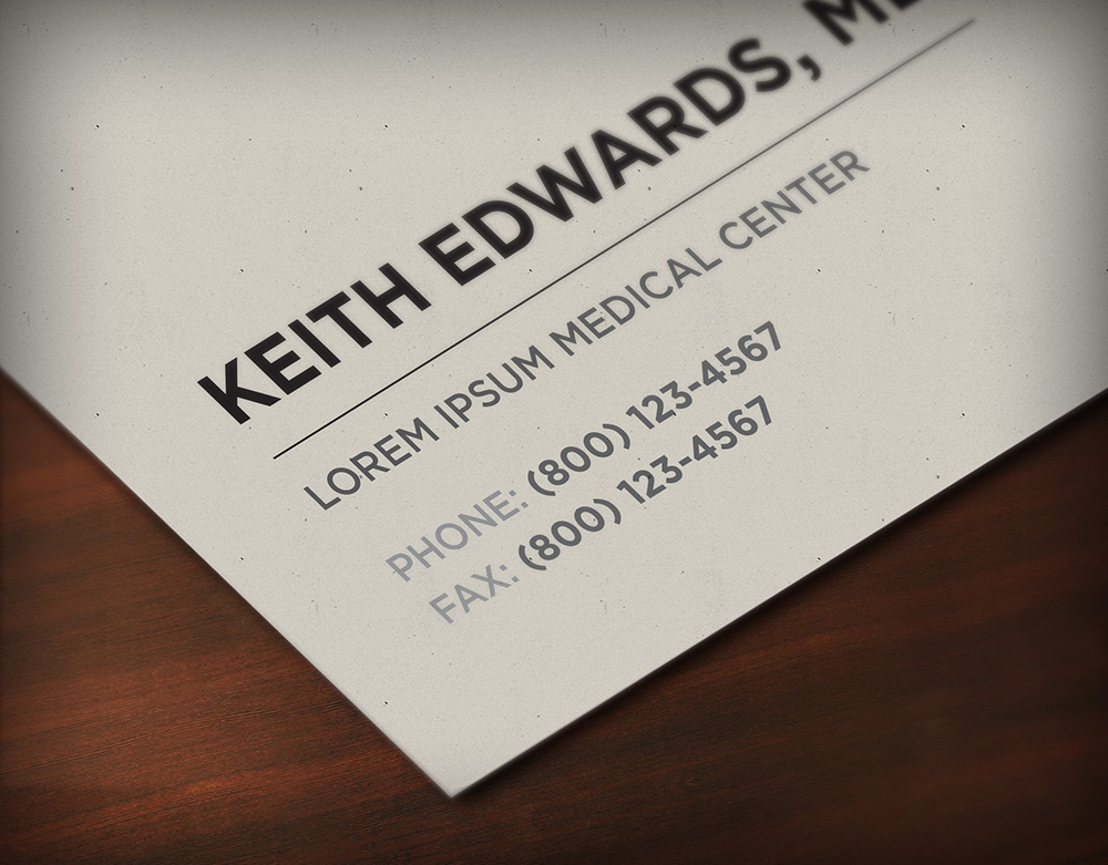 Business Card Design for Dr. Edward