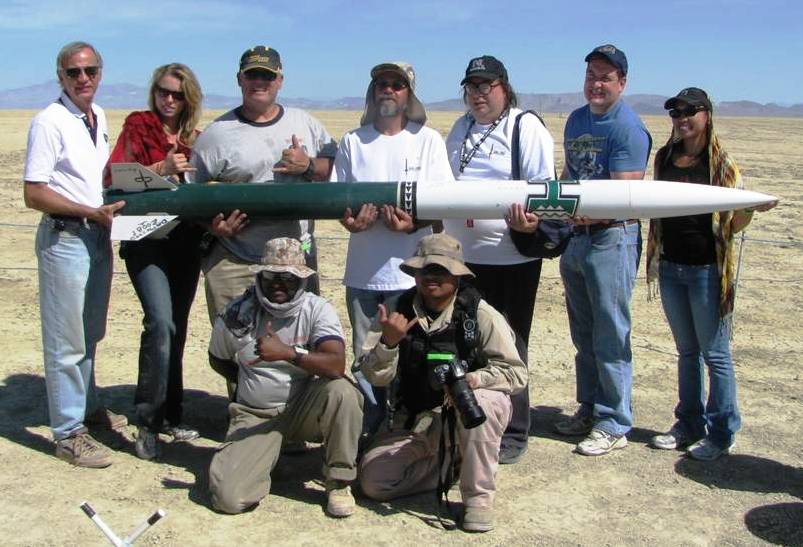 ARLISS 2009 Team with Luke Flynn, HSGC Director & Marcia Sistoso, HSGC Executive Director, Black Rock, Nevada