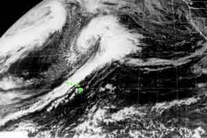 Satellite photo of migratory low pressure system