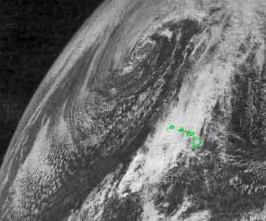 Satellite image of a Kona Storm configuration