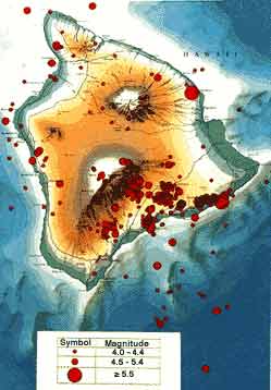 big island earthquake map