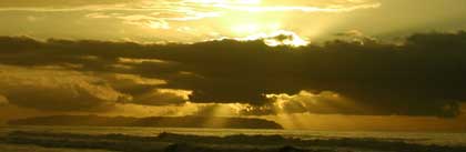 crepuscular rays over Ni'ihau