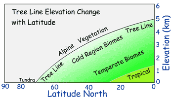tree line change with latitude